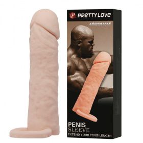 BI-026228 PrettyLove Penis sleeve насадка на фаллос, закрытая удлинитель