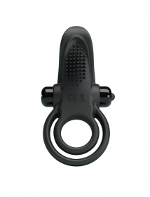 BI-210203 Эрекционное мощное виброкольцо с двойным подхватом PrettyLove Vibrant Penis Ring