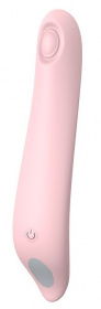 21498 Вибратор с боковой ротацией на кончике перезарежаемый, розовый, 9 режимов, силикон + АБС пласт