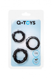 769004-5 Набор колец TOYFA A-toys, TPE, черные, Ø 3,5/3/2 см