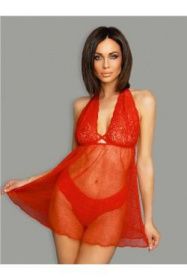 3004-1 Эротическое платье красное L/XL