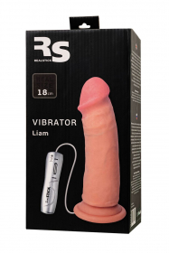 981039-1 Реалистичный вибратор RealStick Elite Vibro Liam, TPR, телесный, 7 режимов вибрации, 18 см