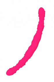 21446 Двухсторонний фаллоимитатор, розовый, силикон, 33.5cm * 3.5cm