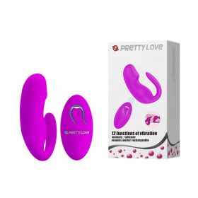 BI-014482W Baile PrettyLove Виброяйцу с пультом ДУ для пар с выделенной головкой