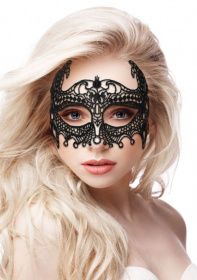 OU319BLK-OU321BLK Кружевная маска ручной работы на глаза Queen Black Lace Mask